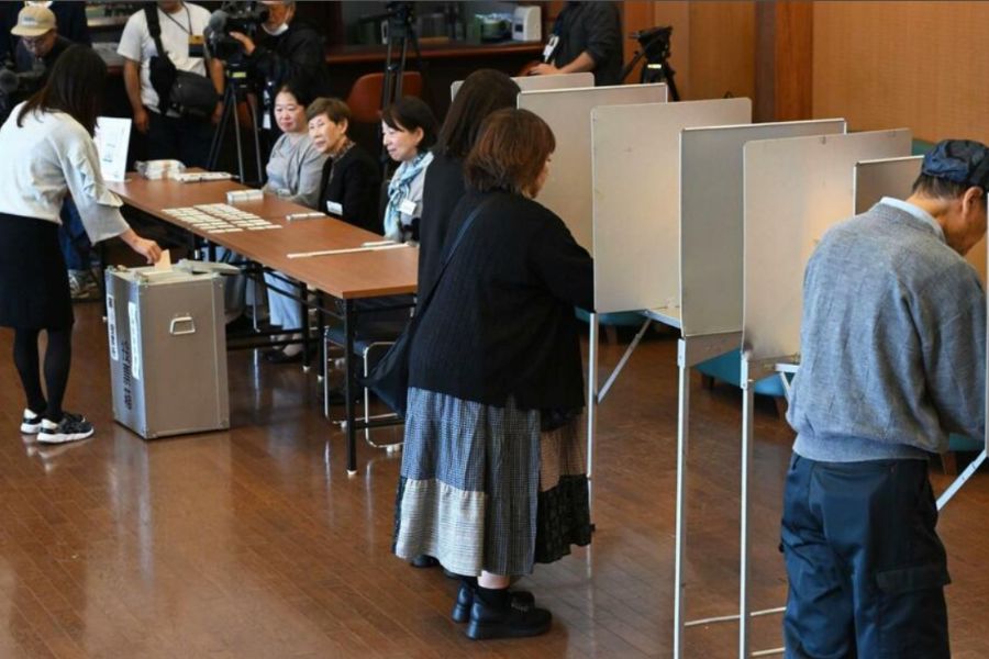 兵庫県知事選 投票風景　画像