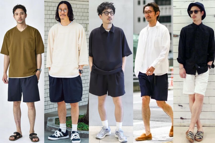 トップスとの短パンコーディネートの基本スタイル 画像